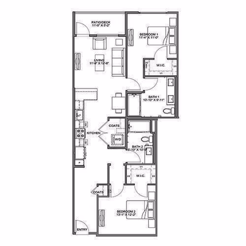 Plan B2 634 floor plan